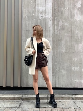 「FIG&VIPER（フィグアンドバイパー）のアイテム（キャミソール）」を使った、FIG&VIPER_YUNAさん（レディース・160cm）の秋コーディネート