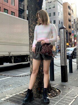 「FIG&VIPER（フィグアンドバイパー）のアイテム（ニット/セーター）」を使った、FIG&VIPER_YUNAさん（レディース・160cm）の冬コーディネート