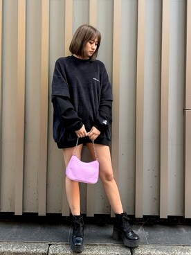 「FIG&VIPER（フィグアンドバイパー）のアイテム（ブーツ）」を使った、FIG&VIPER_YUNAさん（レディース・160cm）の冬コーディネート