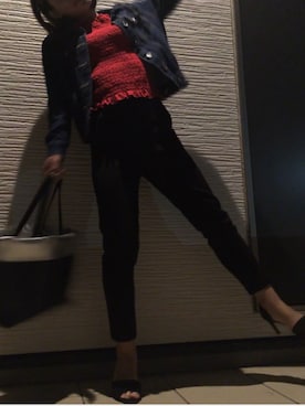 「FUN（ファン）のアイテム（デニムジャケット）」を使った、ANIKAさん（レディース・155cm）の秋コーディネート