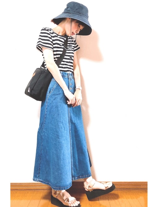 Eko えこ Guのデニムスカートを使ったコーディネート Wear