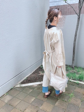 「andme（アンドミー）のアイテム（シャツワンピース）」を使った、こ。さん（レディース・164cm）の春コーディネート