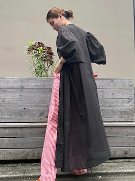 「インドコットン」｜「アイテム（その他アウター）」を使った、HARUさん（レディース・160cm）の夏コーディネート
