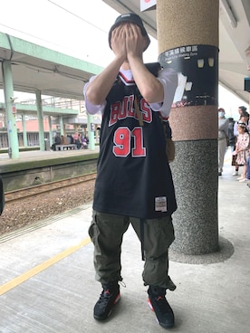 「PROCLUB」｜「アイテム（ジャージ）」を使った、RoxsoulLeeさん（メンズ・170cm）の春コーディネート