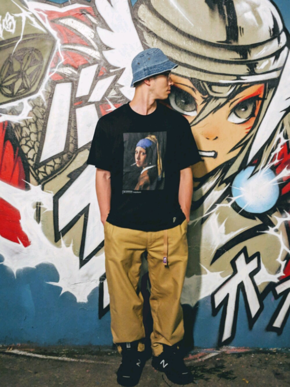 「FR2、THE NORTH FACE、thenorthfacepurplelabel、New Balance、NEWHATTAN、春コーデ」｜「newhattanのアイテム（ハット、ブルー系）」を使った、RoxsoulLeeさん（メンズ・170cm）の春コーディネートの1枚目の写真