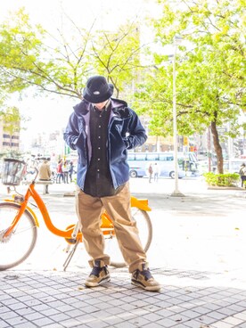 「Polo Ralph Lauren」｜「アイテム（マウンテンパーカー）」を使った、RoxsoulLeeさん（メンズ・170cm）の冬コーディネート