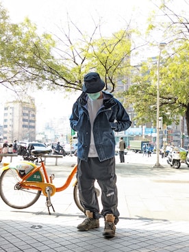 「the Apartment（ジ　アパートメント）のアイテム」を使った、RoxsoulLeeさん（メンズ・170cm）の冬コーディネート