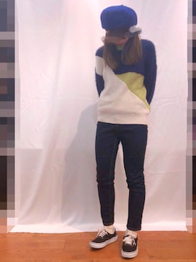 「アイテム（ハンチング/ベレー帽、ピンク系）」を使った、maさん（レディース・167cm）の冬コーディネート