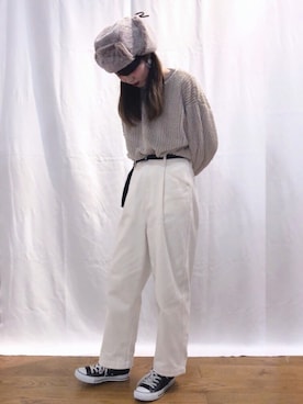 「AS KNOW AS PINKY（アズノゥアズピンキー）のアイテム（スウェット）」を使った、maさん（レディース・167cm）の冬コーディネート