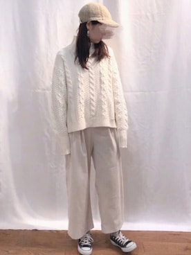 「Sense of Grace（センスオブグレース）のアイテム（キャップ）」を使った、maさん（レディース・167cm）の冬コーディネート