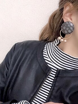 「moussy」｜「アイテム（ノーカラージャケット）」を使った、moma＊さん（レディース・148cm）の秋コーディネート