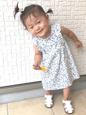 「1歳3ヶ月」｜「アイテム（ワンピース/ドレス）」を使った、_a_o_i_さん（キッズ・80cm）の夏コーディネート