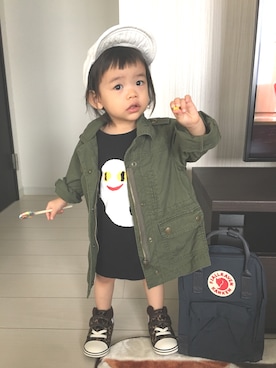 「SPACE（スペース）のアイテム」を使った、Suikaaさん（キッズ・80cm）の春コーディネート