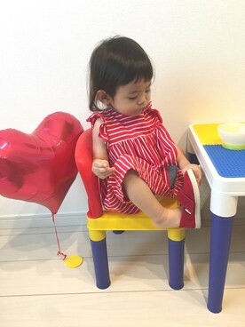 「TOMS（トムス）のアイテム（シューズ）」を使った、Suikaaさん（キッズ・80cm）の春コーディネート