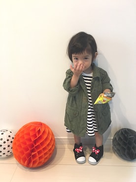 「ハロウィン」｜「アイテム（ミリタリージャケット）」を使った、Suikaaさん（キッズ・80cm）の秋コーディネート