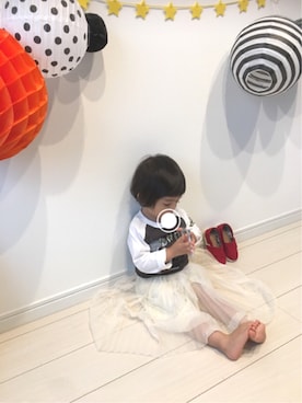 「skeegee（スキージー）のアイテム」を使った、Suikaaさん（キッズ・80cm）の秋コーディネート