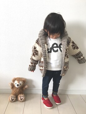 「カウチン」｜「アイテム（その他）」を使った、Suikaaさん（キッズ・80cm）の冬コーディネート