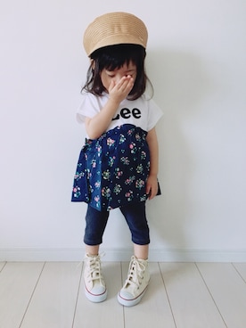 「アイテム（キャスケット）」を使った、Suikaaさん（キッズ・90cm）の夏コーディネート
