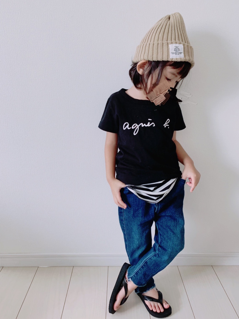 Suikaaさんの「S137 E TS　ロゴTシャツ（agnes b.）」を使ったコーディネート