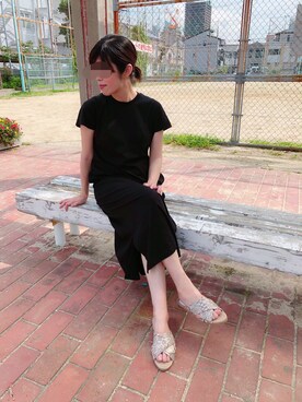 「UNIQLO（ユニクロ）のアイテム（ワンピース/ドレス）」を使った、sugarsugar_chicoさん（レディース・158cm）の夏コーディネート