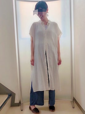 「アイテム（シャツワンピース）」を使った、sugarsugar_chicoさん（レディース・158cm・30代）の夏コーディネート