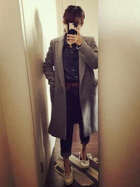 「CONVERSE（コンバース）のCONVERSE / ALL STAR POINTED WASHEDLINEN OX（スニーカー）」を使った、Ｋコ/BAILA専属読者モデルさん（レディース・155cm）の冬コーディネート