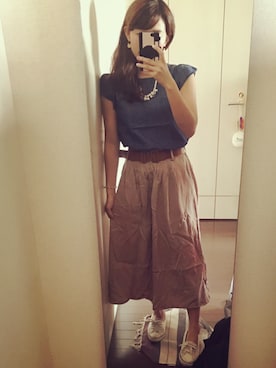 「CONVERSE（コンバース）のCONVERSE / ALL STAR POINTED WASHEDLINEN OX（スニーカー）」を使った、Ｋコ/BAILA専属読者モデルさん（レディース・155cm）の夏コーディネート