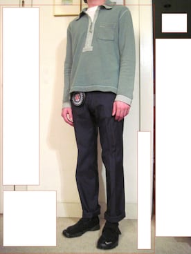 「TAKAHIROMIYASHITATheSoloIst.（タカヒロミヤシタザソロイスト）のアイテム（スウェット）」を使った、chrisさん（メンズ・178cm）の秋コーディネート