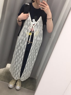 「ミッキーT」｜「アイテム（ワンピース/ドレス）」を使った、Rikoさん（レディース・160cm）の春コーディネート
