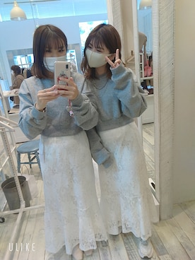 「mystic（ミスティック）のアイテム（パーカー、グレー系）」を使った、かなさん（レディース・157cm）の冬コーディネート