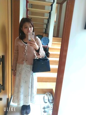 「agnes b.（アニエスベー）のアイテム（ハンドバッグ、ブルー系）」を使った、かなさん（レディース・157cm）の春コーディネート