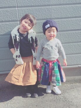 mee**naaさん（キッズ・100cm）の冬コーディネート