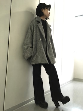 「153cm」｜「アイテム（その他アウター）」を使った、RINAさん（レディース・153cm）の秋コーディネート
