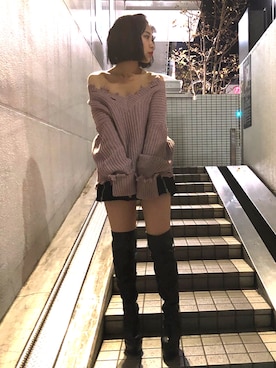 「ニツト」｜RINAさん（レディース・153cm）の冬コーディネート