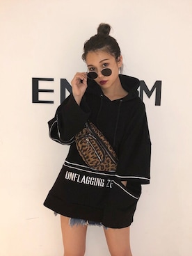 「アイテム（ボディバッグ/ウエストポーチ）」を使った、RINAさん（レディース・153cm）の夏コーディネート