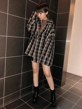 「153cm」｜「アイテム（その他アウター）」を使った、RINAさん（レディース・153cm）の秋コーディネート