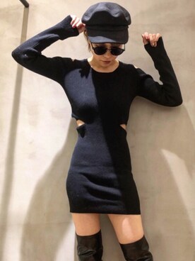 「カッティング」｜「アイテム（ワンピース/ドレス）」を使った、RINAさん（レディース・153cm）の秋コーディネート
