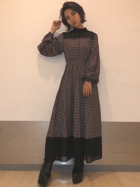 「ENVYM（アンビー）のアイテム（ワンピース/ドレス）」を使った、RINAさん（レディース・153cm）の冬コーディネート