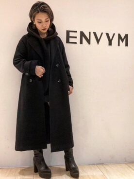 「金髪ショート」｜「アイテム（ジャケット/アウター）」を使った、RINAさん（レディース・153cm）の冬コーディネート