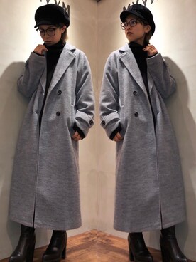 「153cm」｜「アイテム（その他アウター）」を使った、RINAさん（レディース・153cm）の冬コーディネート