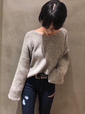 「ENVYM（アンビー）のアイテム（パンツ）」を使った、RINAさん（レディース・153cm）の冬コーディネート