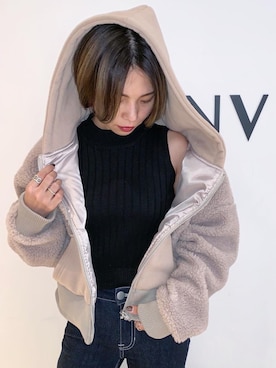「ENVYM（アンビー）のアイテム（ブルゾン）」を使った、RINAさん（レディース・153cm）の秋コーディネート