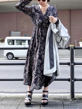 「厚底」｜RINAさん（レディース・153cm）の冬コーディネート