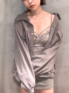 「アパレルスタッフ」｜「アイテム（その他アウター）」を使った、RINAさん（レディース・153cm）の春コーディネート