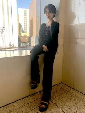 「黒髪ショート」｜RINAさん（レディース・153cm）の春コーディネート