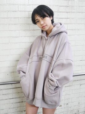 「アパレルスタッフ」｜「アイテム（スウェット）」を使った、RINAさん（レディース・153cm）の春コーディネート