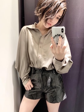 「パイソン柄」｜RINAさん（レディース・153cm）の秋コーディネート