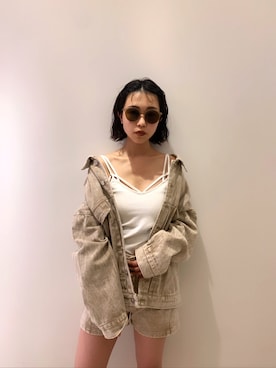 「アイテム（キャミソール）」を使った、RINAさん（レディース・153cm）の冬コーディネート