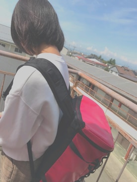 「school」｜「アイテム（スウェット）」を使った、あゆかさん（レディース・153cm）の秋コーディネート