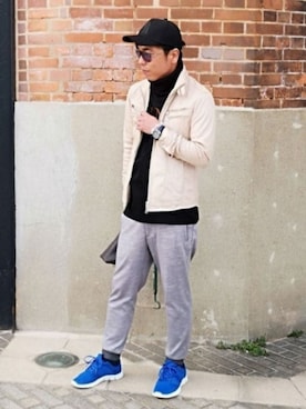 「ARMANI EXCHANGE（アルマーニエクスチェンジ）のアイテム（キャップ）」を使った、H.S@yonoiさん（メンズ・176cm）の春コーディネート